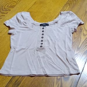 Lulu's Top Womens Beige MEDIUM Casual Work Summer Every Day Wear NEW